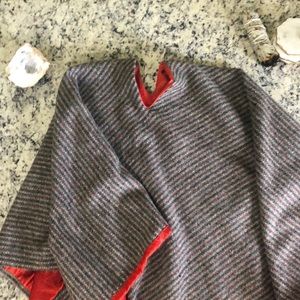 handmade wool and satin poncho